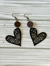 Colorful Heart Design Hollow Pattern Dangle Earrings Cute Simple Style Valentine - £6.24 GBP