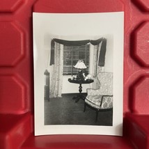 Lamp By Window On Table By Chair 2 5/8 x 3 3/4 Photograph Vintage 1940s - £6.94 GBP