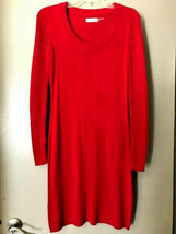 Calvin Klein CK Red Knit Long Sleeve Sweater Dress Size Small - £12.82 GBP