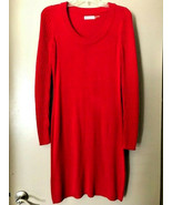 Calvin Klein CK Red Knit Long Sleeve Sweater Dress Size Small - £12.54 GBP