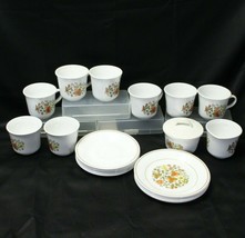 Corelle Indian Summer Cups Saucers Bread Plates Creamer Sugar Bowls Lot of 22 - £30.81 GBP