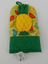 KEIKI HULA OVEN MITT YELLOW PINEAPPLE KITCHEN HAWAIIAN COOKING GLOVE POL... - $9.99