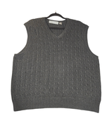 Oscar De La Renta Mens XL Gray Sleeveless Sweater Vest Cable Knit Pullover - $18.11 CAD