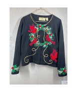 Design Options Philip Jane Gordon Womens Cardigan Cardinals Wreath Ramie... - $930.30 MXN