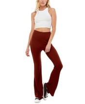 MSRP $39 Ultra Flirt Juniors&#39; High-Rise Ribbed Flare Pants Brown Size Large - £10.70 GBP