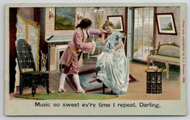 Victorian Couple Darling Music So Sweet Postcard B35 - $4.95