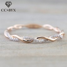 CC Rings For Women Classic Jewelry Hemp Flowers Twist Lovers Couple Ring Simple  - £6.77 GBP