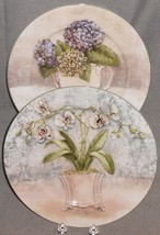Set (2) American Atelier Floral Bouquet Pattern Dinner Plates - £23.73 GBP