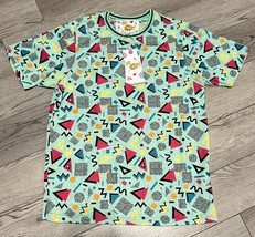 Drill Clothing OH SNAP Seafoam Geometric 80&#39;s Short Sleeve Shirt Size Small NWT - £19.26 GBP