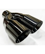 Exhaust Tip 3.00" Inlet Dual 4.00 X 12.00 Long WDDWRP40012-300-BC-SS Round Doubl - £95.12 GBP
