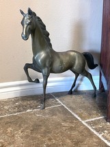 Vintage Brass Stallion Horse Sculpture Statue 18&quot; tall - $375.00