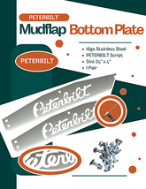 (2) Stainless Steel Mud Flap Plates with Peterbilt Scrip 0600308 - £37.33 GBP