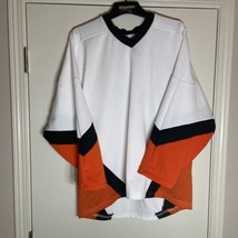 Koronis White Blank Hockey Jersey orange black Sz M medium USA slight st... - £36.03 GBP