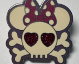 2009 Disney Pin Minnie Mouse Ears Skull Crossbones Glitter Heart Eyes 79841 - $11.87