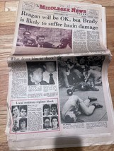 Middlesex News March 31 1981 Reagan John Hinckley Jr assasination attempt - £37.36 GBP