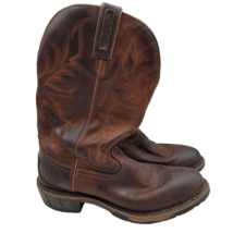 Justin Men&#39;s Stampede Waterproof Work Western Boot Size 8.5 WK4936 Brown - £42.79 GBP