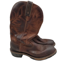 Justin Men&#39;s Stampede Waterproof Work Western Boot Size 8.5 WK4936 Brown - £43.02 GBP