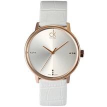 Calvin Klein K2y2x6kw Men&#39;s Accent Diamonds White Leather Watch - £205.20 GBP