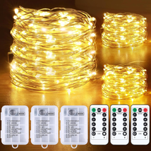 Fairy Lights Battery Operated with Remote, 3 Pack x 33ft 100LED Waterproof NEW - £18.29 GBP