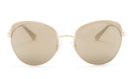 $340 Prada Round Pale Gold Sunglasses Simple Elegance Made in Italy NIB NWT - $158.70
