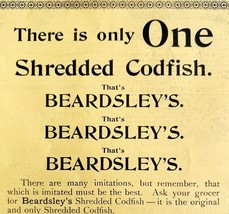 Beardsleys Shredded Cod Fish 1894 Advertisement Victorian Snacks ADBN1g - $19.99