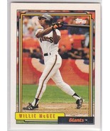 M) 1992 Topps Baseball Trading Card - Willie McGee #65 - $35.98 MXN