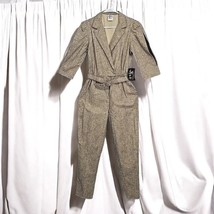 Vintage 80s/90s Byer Too! Jumpsuit with Belt Woman 13 Brown Puff Sleeve ... - $60.76