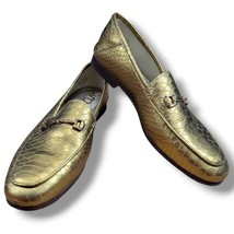 Sam Edelman Shoes Size 7.5 M Sam Edelman Loraine Loafer Leather Gold  Snakeskin - £67.89 GBP