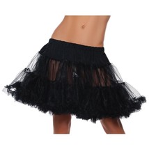 Black Petticoat Maxi Length Two Layered Tiered Mesh Ruffled Costume Dance 962 - £22.21 GBP