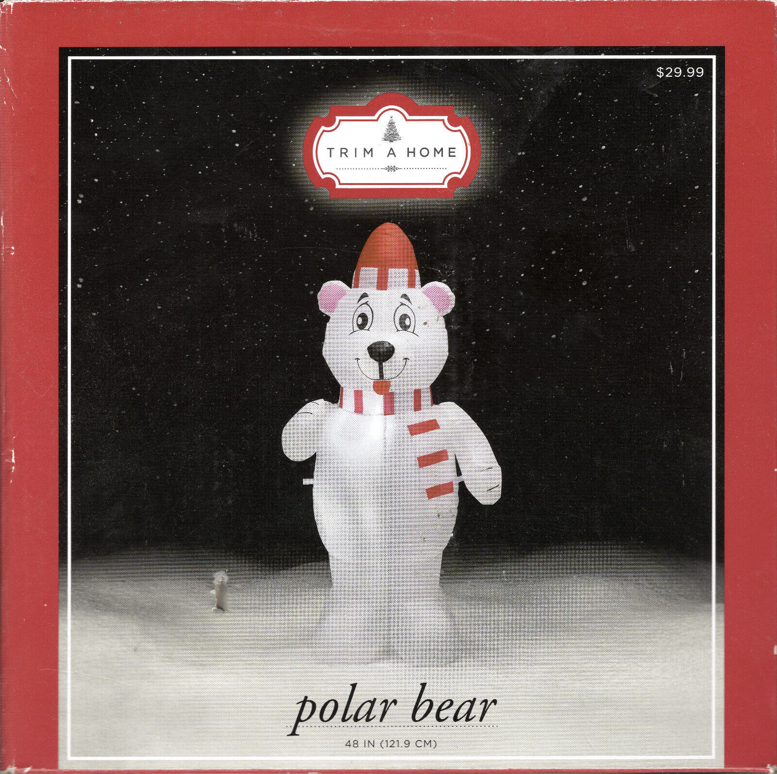 TRIM A HOME 09929095-9 POLAR BEAR CHRISTMAS INFLATABLE 4&#39; - NEW! - $37.98