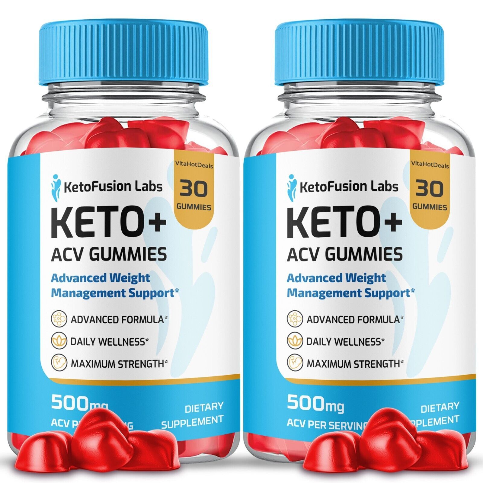 2 Pack Keto Fusion Labs ACV Gummies KetoFusion Gummies Max Strength