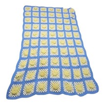 VINTAGE Handmade Crochet Knitted Afghan 3D Daisy Chain Rose Flower Throw 50&quot;X80&quot; - £112.10 GBP