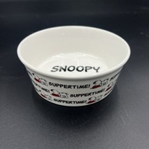 Gibson Snoopy Dog Pet Cat Dish Pet Water Ceramic Food Bowl Supper Time - $11.85