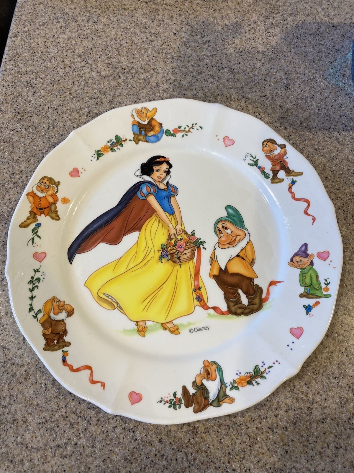 Primary image for Disney Snow White & Seven Dwarfs Vintage Melamine Scalloped Plate Selandia 9"