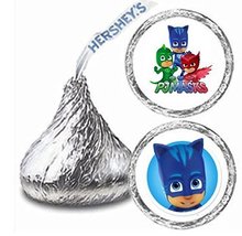 216 P.J. Mask Hershey Kiss Stickers Labels Party Favors - £9.55 GBP