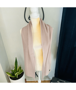 ALLSAINTS Blush Rib Mix Knit Wool Blend Scarf Wrap, Blush/Pink, Designer... - $69.00