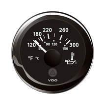 Veratron 52MM (2-1/16&quot;) ViewLine Oil Temperature Gauge 120-300F - Black Dial  Be - £43.01 GBP