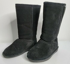 Bearpaw Emma Tall Women Suede Winter Boots Size US 5 Black Sheep - £18.08 GBP