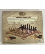 Woodfield Collection Chess & Checkers Set, No. 61876 Wooden Board & Pieces 2004 - £9.48 GBP