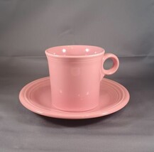 FIESTAWARE HLC FIESTA CUP &amp; PLATE FIESTA U.S.A. LEAD FREE 7.25&quot; PINK - £18.67 GBP