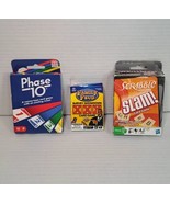 Travel Card Game Lot Bundle (3) Games Phase 10 Scrabble Slam! Family Feu... - $18.66