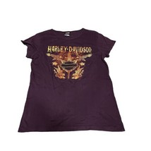 Harley Davidson women&#39;s short sleeve Maroon  T-shirt Swannanoa NC Tshirt Large - £21.97 GBP