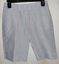 New Womens Talbots Heritage Navy Chambray Pinstripe Seersucker Short Size 2P - £22.32 GBP