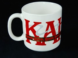 Kahlua Coffee Cup Mug White Scarlet Red Grey and Gold Trim Banner Liquor  - £14.17 GBP