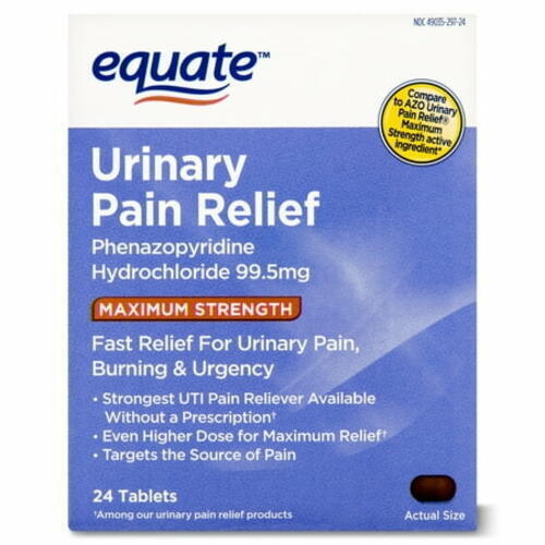 Equate Maximum Strength Urinary Pain Relief Tablets  EX8/24 99.5 mg  24 Count - $9.99