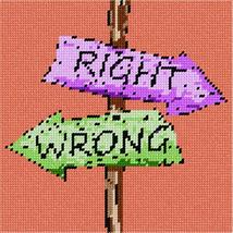 Pepita Needlepoint kit: Right Wrong, 7&quot; x 7&quot; - £39.28 GBP+