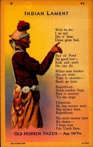 Linen POSTCARD-INDIAN LAMENT-OLD Hosteen YAZZIE-ABOUT &quot;White Man&#39;s Ways&quot; BK61 - £5.53 GBP