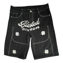NVFelix Blasted Bear Shorts Mens Large Embroidered Clover Dice Streetwear - $20.34