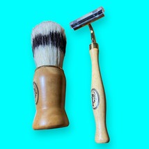 Instinct Mens Shaving Brush and Razor In Wooden Gift Box New Original Tag - £17.56 GBP