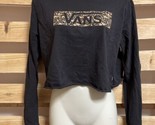 Vans Of The Wall Animal Print Logo Long Sleeve Crop Top Shirt Woman&#39;s Si... - £11.67 GBP